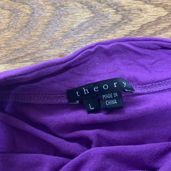 Theory Purple Puffed Balloon Sleeve Top - Picture 3 of 3